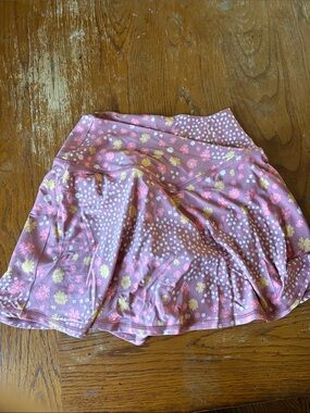 aerie real me crossover tennis skirt pink floral
